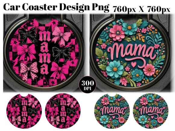 Download Retro Mama Car Coaster PNG Sublimation - Coaster Collection