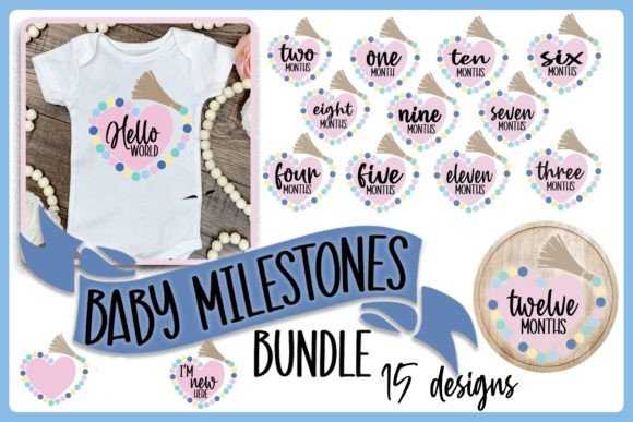 Download Baby Milestone SVG Bundle 15 Baby Months - Milestone svg bundle Collection