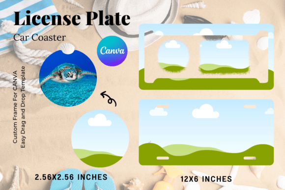 Download License Plate Car Coaster Canva Frame - Coaster Collection