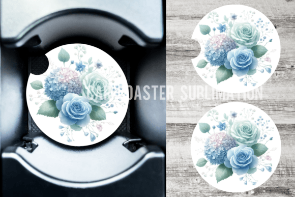 Download Floral Blue Dust Car Coaster Designs - Coaster Collection