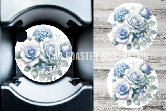 Download Flowers Blue Dust Car Coaster Designs - Coaster Collection