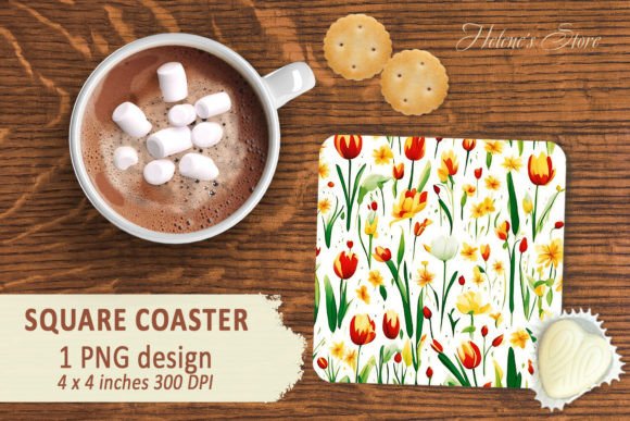 Download Flowers Pattern Square Coaster Designs - Coaster Collection