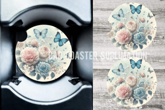 Download Butterfly Blue Car Coaster Designs - Coaster Collection