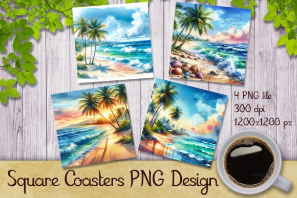 Download Tropical Beach Landscape Coaster Designs - Coaster Collection