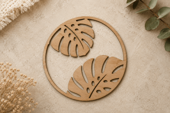 Download Monstera Leaf Coaster Laser Cut File SVG - Coaster Collection