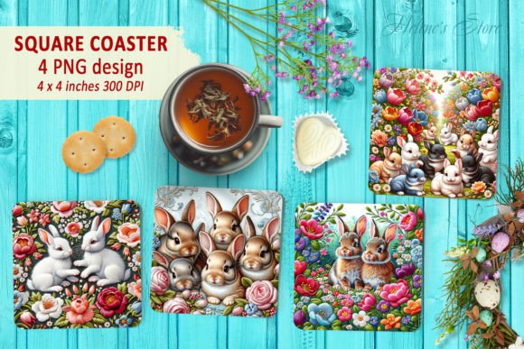 Download Easter Bunny Sublimation Coaster Designs - Coaster Collection