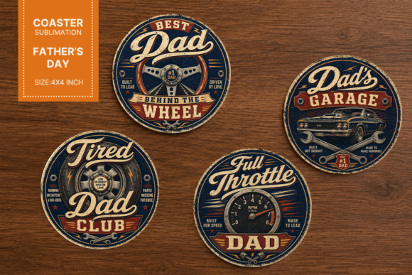 Download Fathers Day Coaster, Car Dad Coaster - Coaster Collection