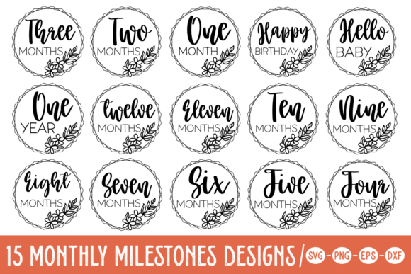 Download Baby Monthly Milestone SVG Bundle - Premium Resources