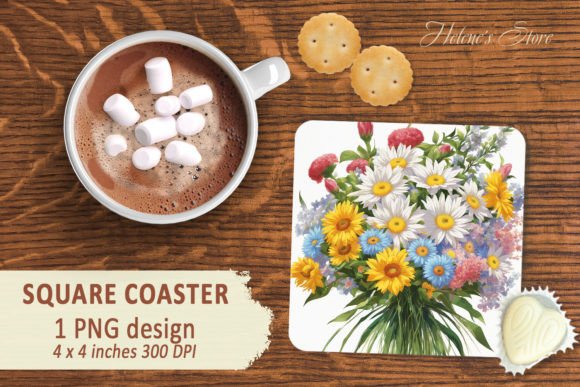 Download Flowers Bouquet Square Coaster Designs - Coaster Collection