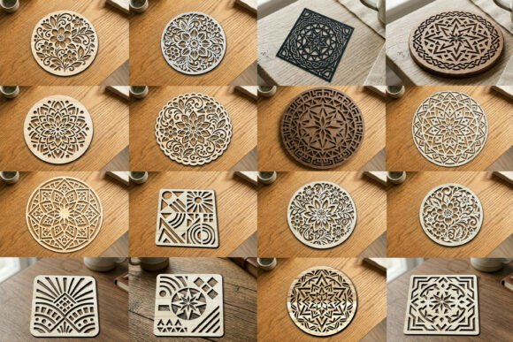 Download Laser Cut Floral Coaster SVG Bundle - Coaster Collection