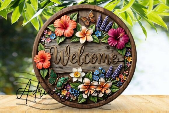 Download Flower Round Door Sign, Summer Coaster - Coaster Collection
